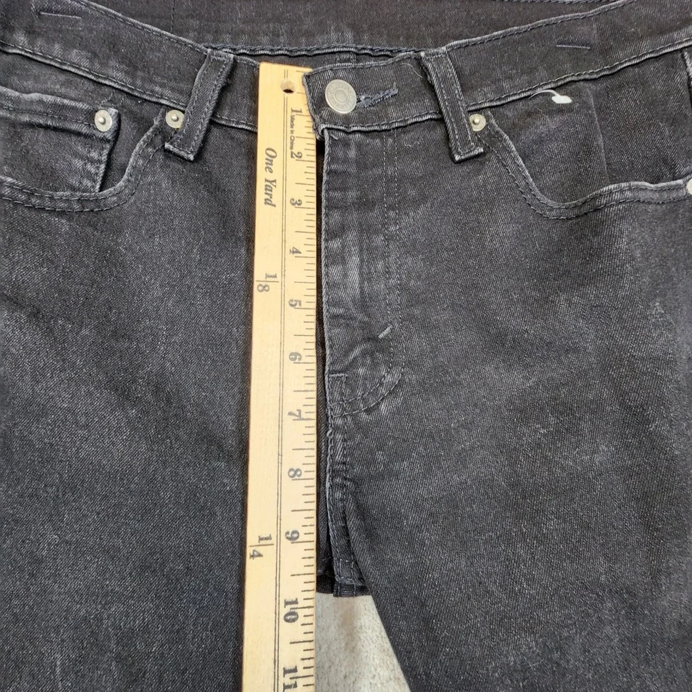 Levis 527 Slim Bootcut Mens 31X30 (Fits as 31x26) Black Denim Jeans Faded Grunge